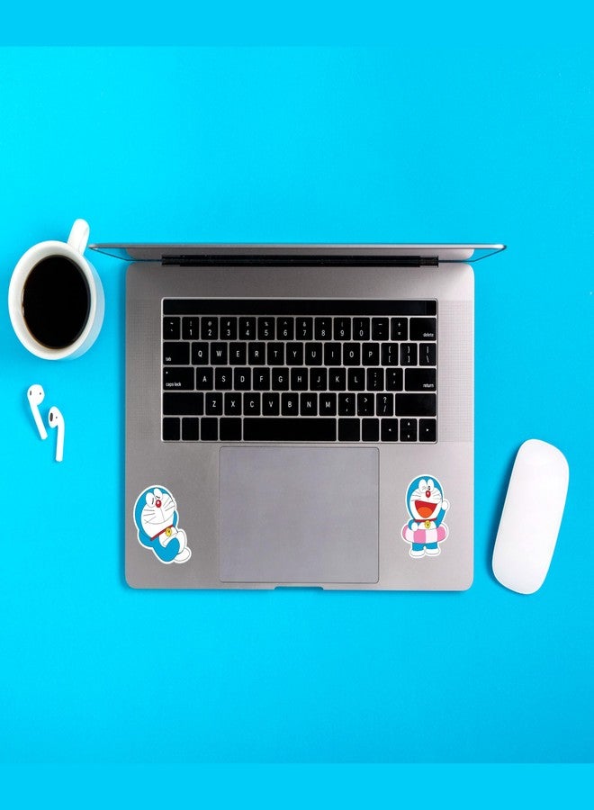 دي2سي مجموعة ملصقات دورايمون الكرتونية من D2C، 67 ملصقًا بلمسة نهائية لامعة، 5 سم بأحجام عشوائية، لأجهزة الكمبيوتر المحمولة، ودفاتر القصاصات، وزجاجات المياه، وغيرها. - Image 4